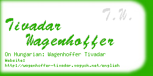 tivadar wagenhoffer business card